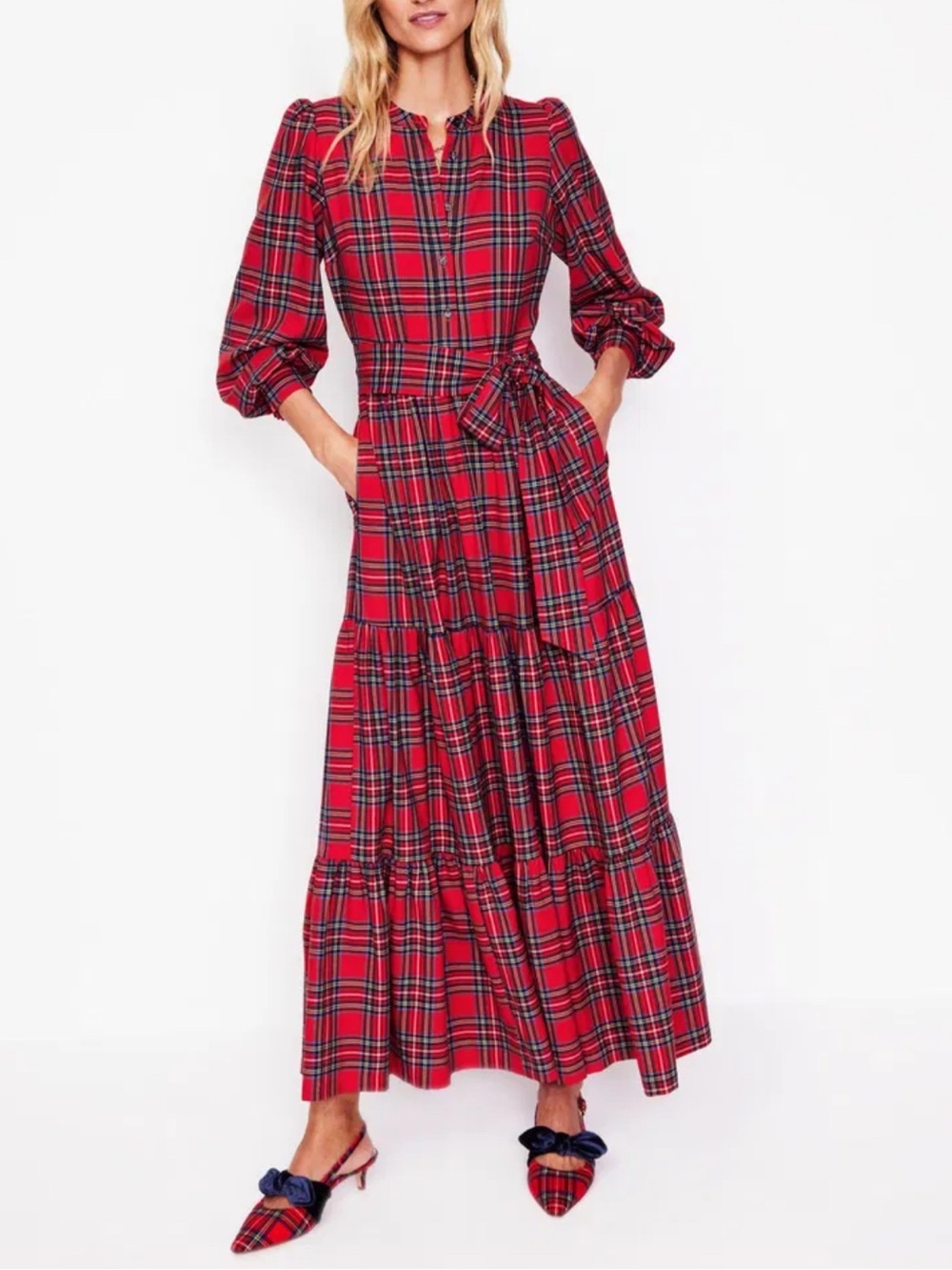 NEW Boden Alba Tartan Shirt Dress 10P
